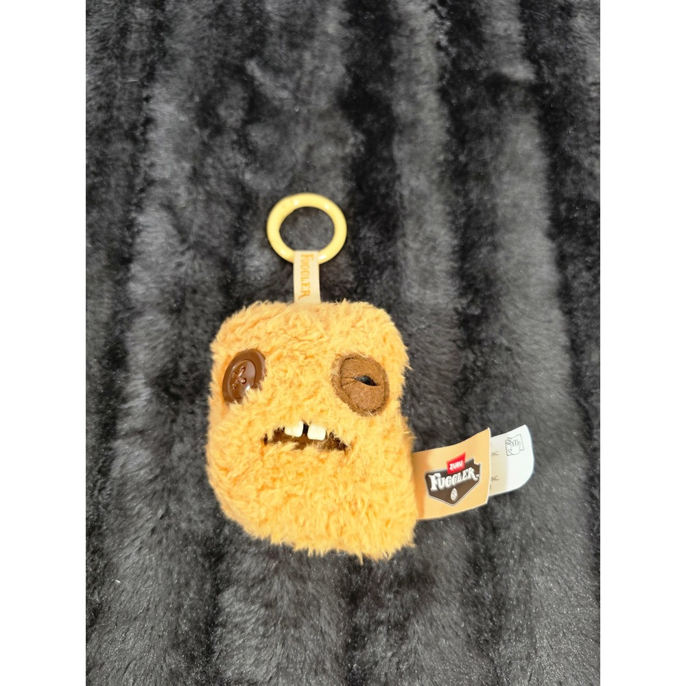 Fuggler Fugg Nugg Clip On Plush Orange Fuzzy Button Eye Keychain